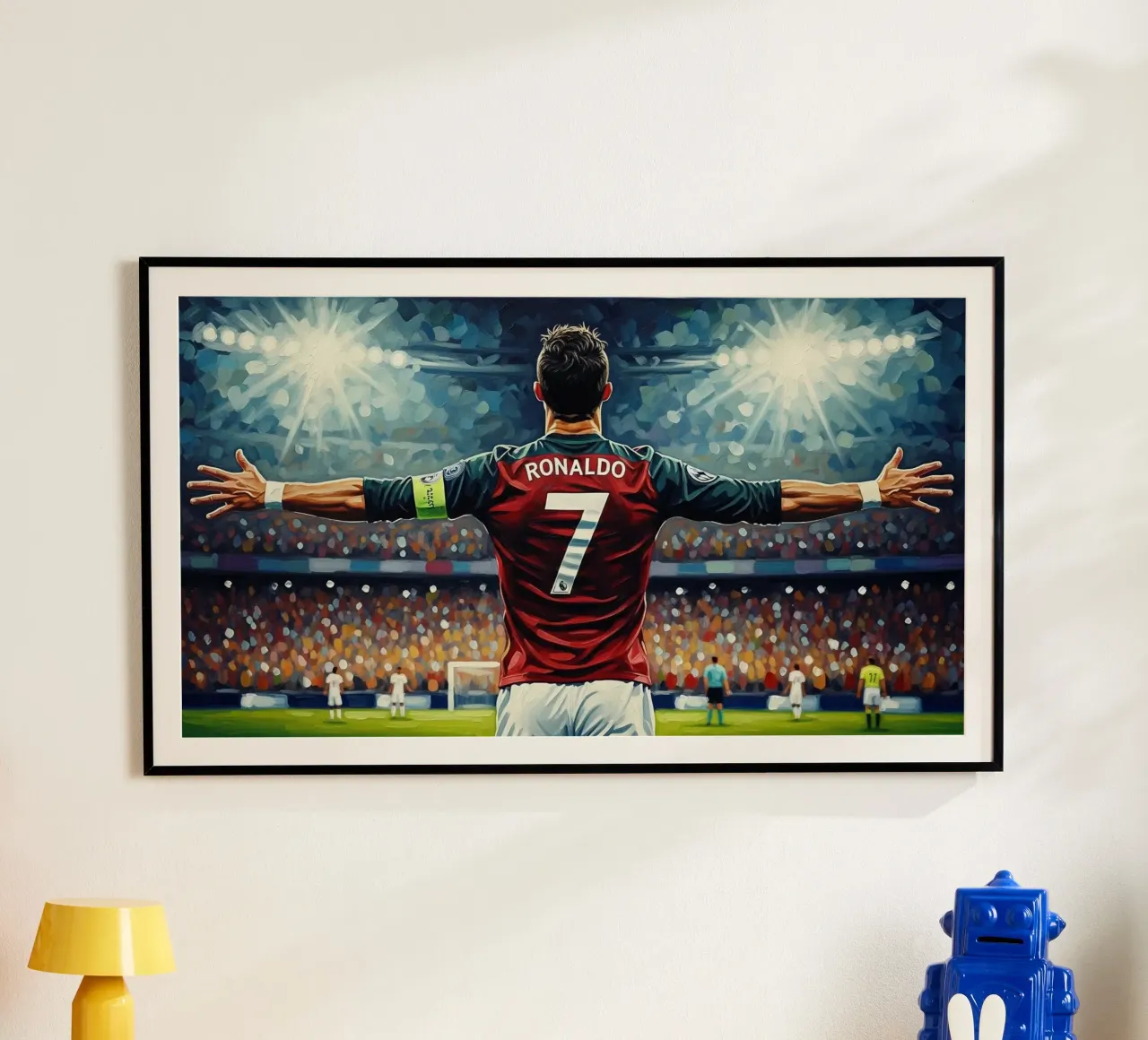 Cristiano Ronaldo CR7 poster con telaio in legno da Voxel Visionaries