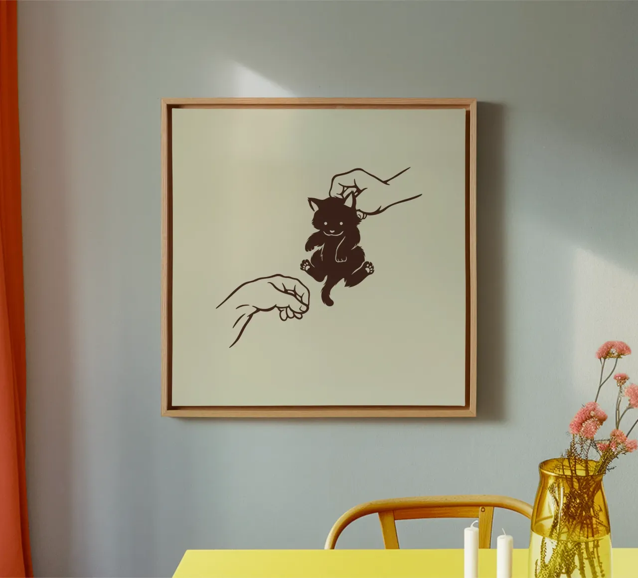 The Cat's Creation canvas with Floater frame by Tobe Fonseca