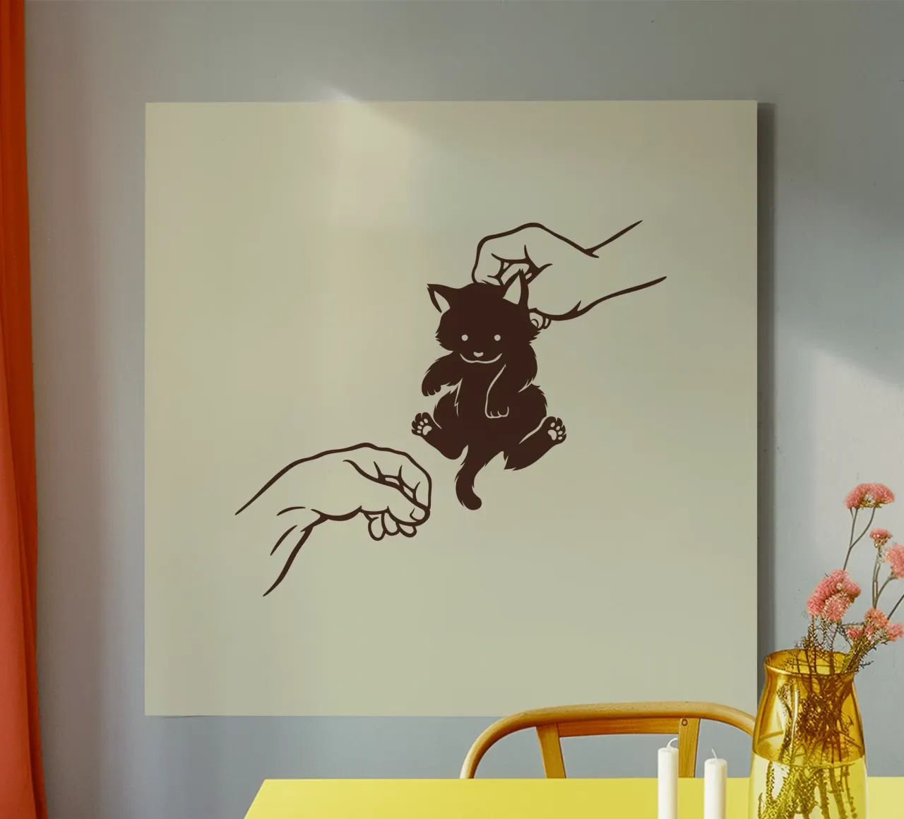 The Cat's Creation canvas with Floater frame by Tobe Fonseca