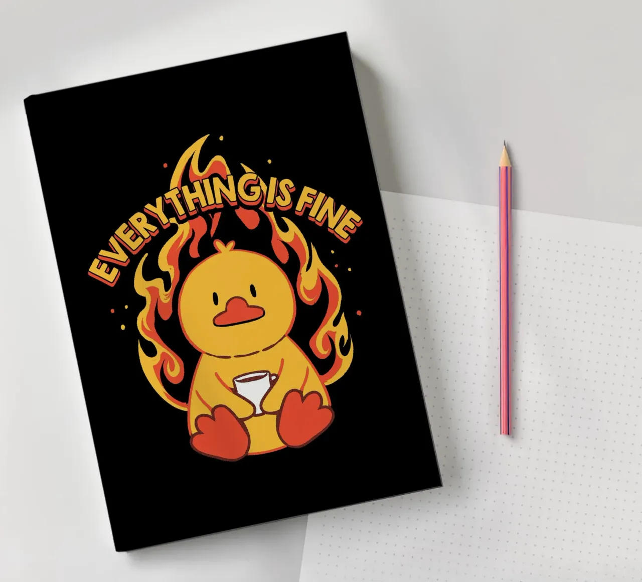 Everything Is Fine Duck notebook by Tobe Fonseca