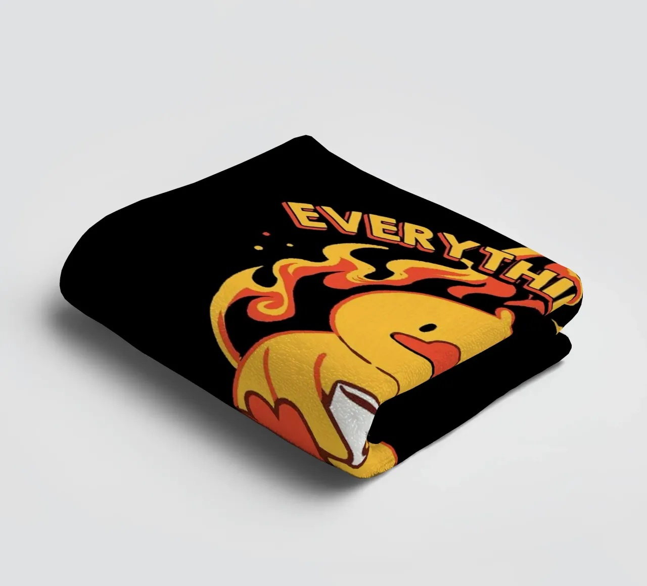 Everything Is Fine Duck towel by Tobe Fonseca