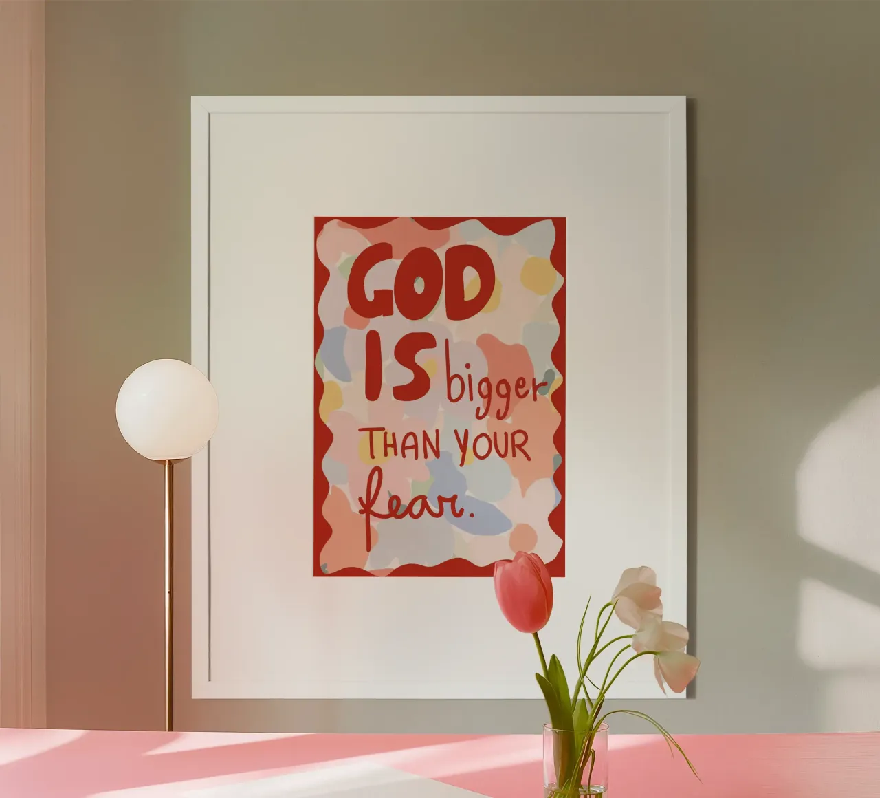 Dio è più grande della tua paura Arte floreale poster da vintagepod