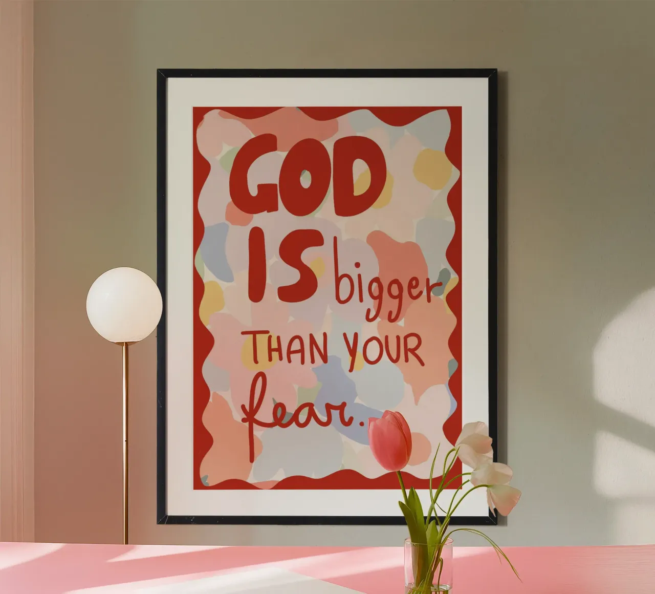 Dio è più grande della tua paura Arte floreale poster da vintagepod
