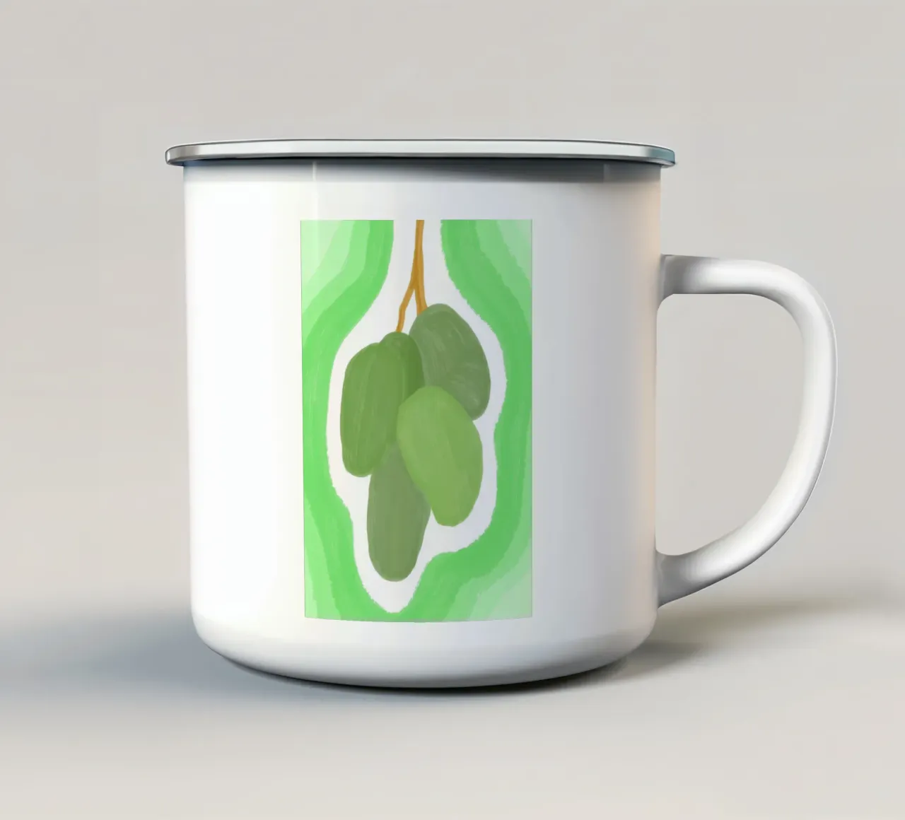 Vernice verde mango tazza in smalto da galihstudio