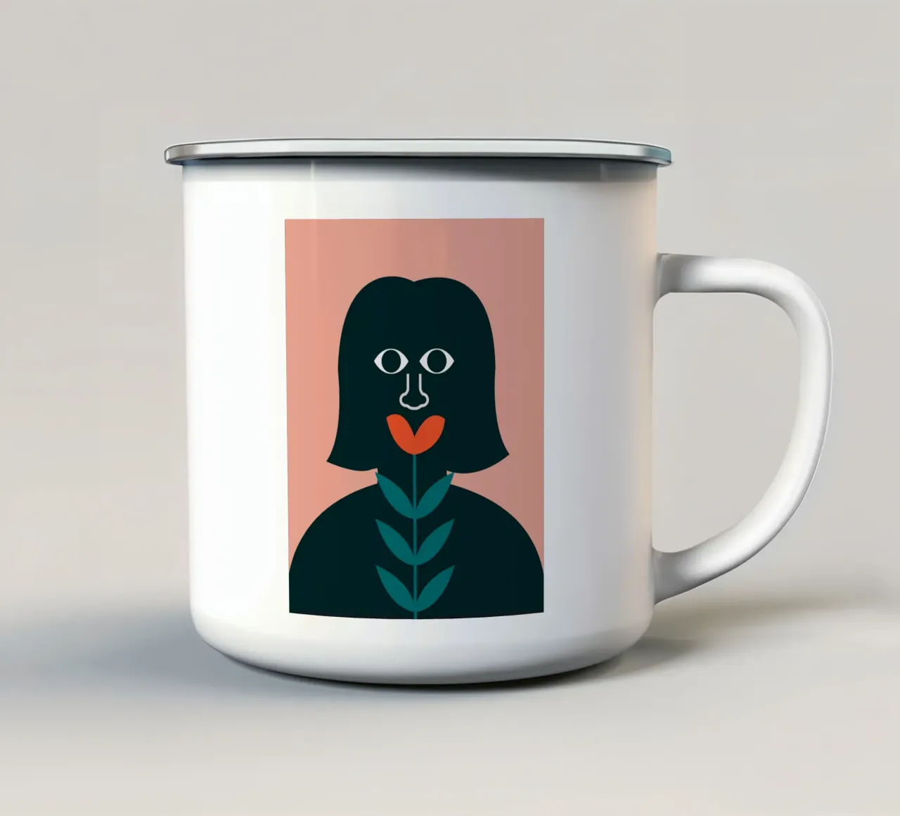 Labbra rosate tazza in smalto da Little Dean