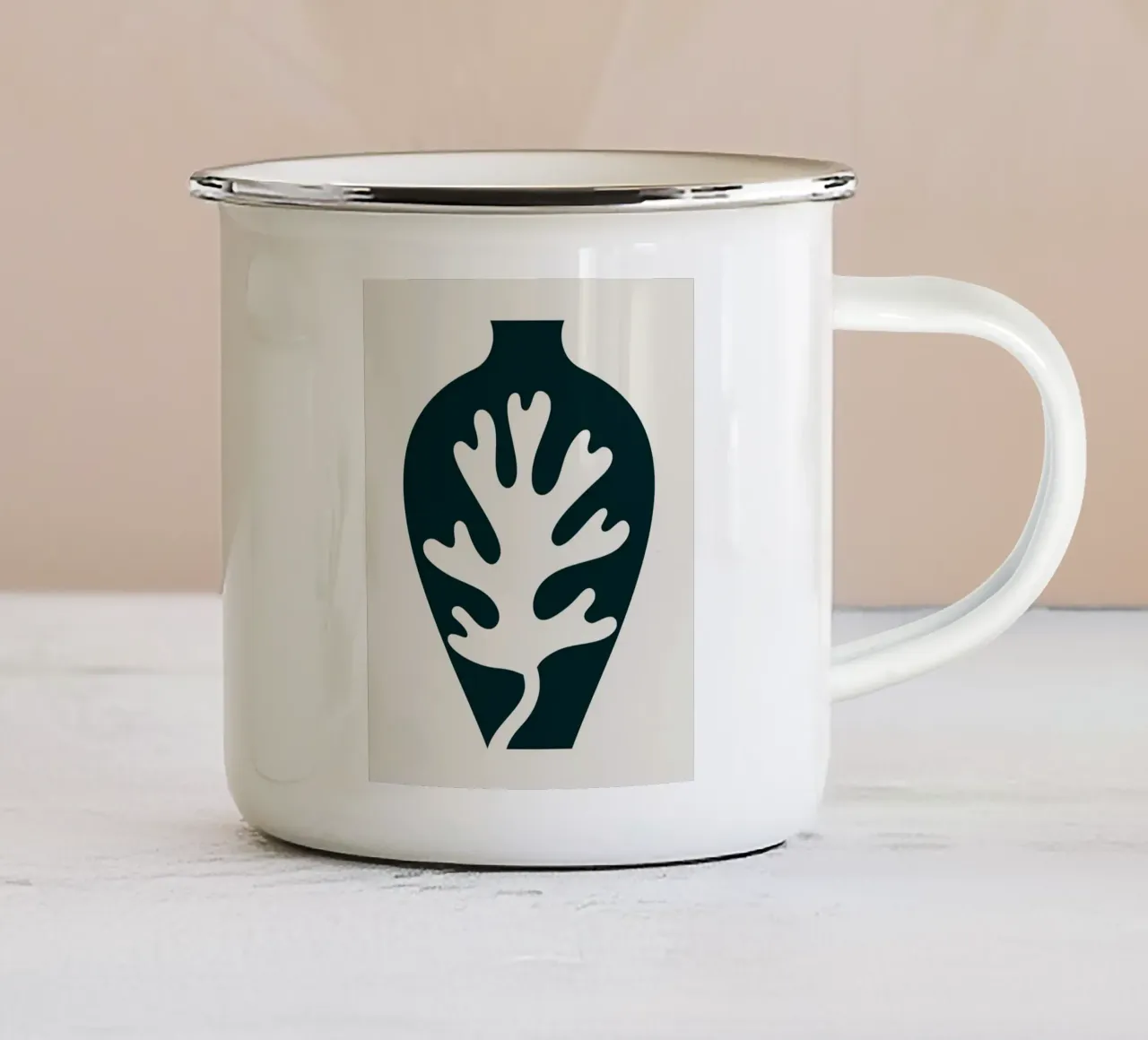 Vaso di corallo tazza in smalto da Little Dean