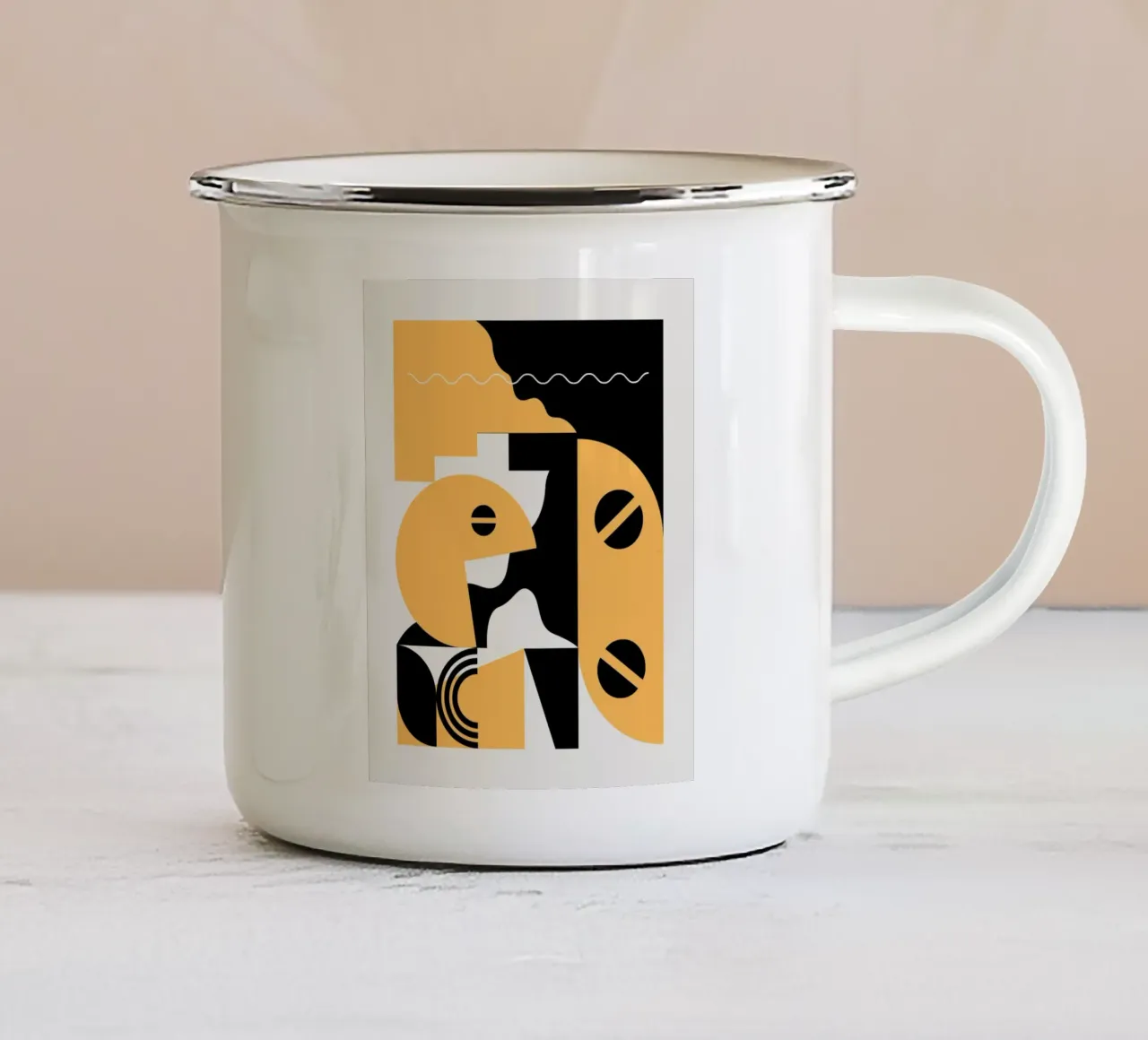 Gioco geometrico tazza in smalto da Little Dean
