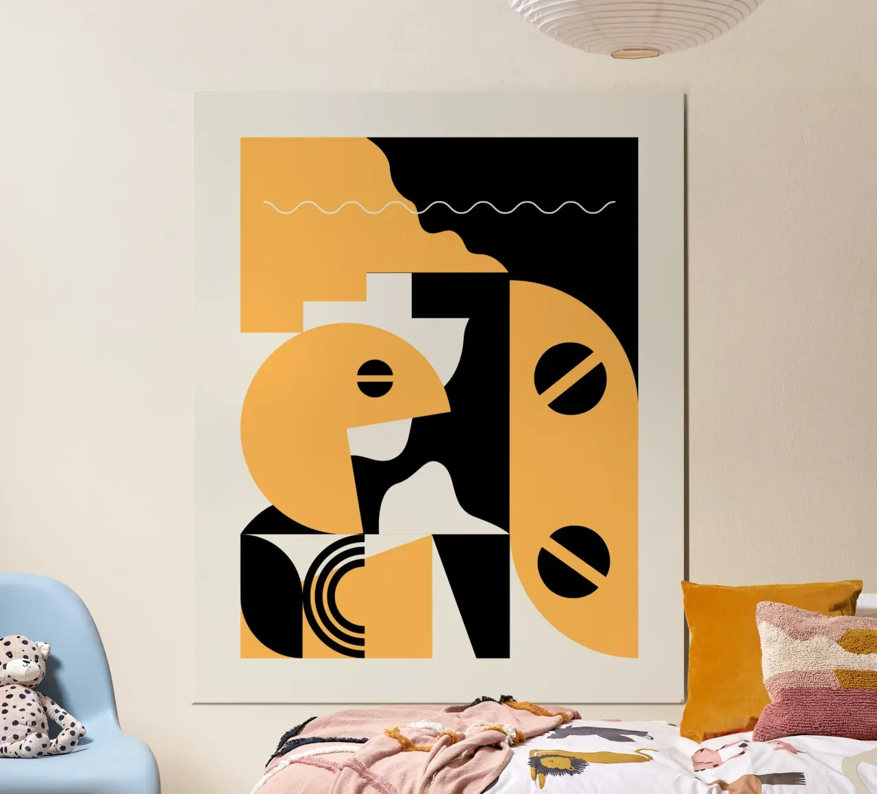 Gioco geometrico poster con telaio in alluminio da Little Dean