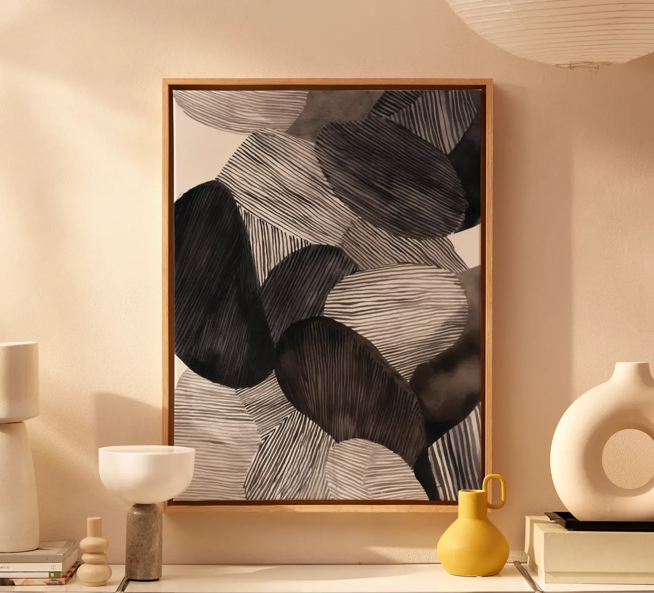 Echoed Forms 1 canvas with Floater frame by Seed & Signal