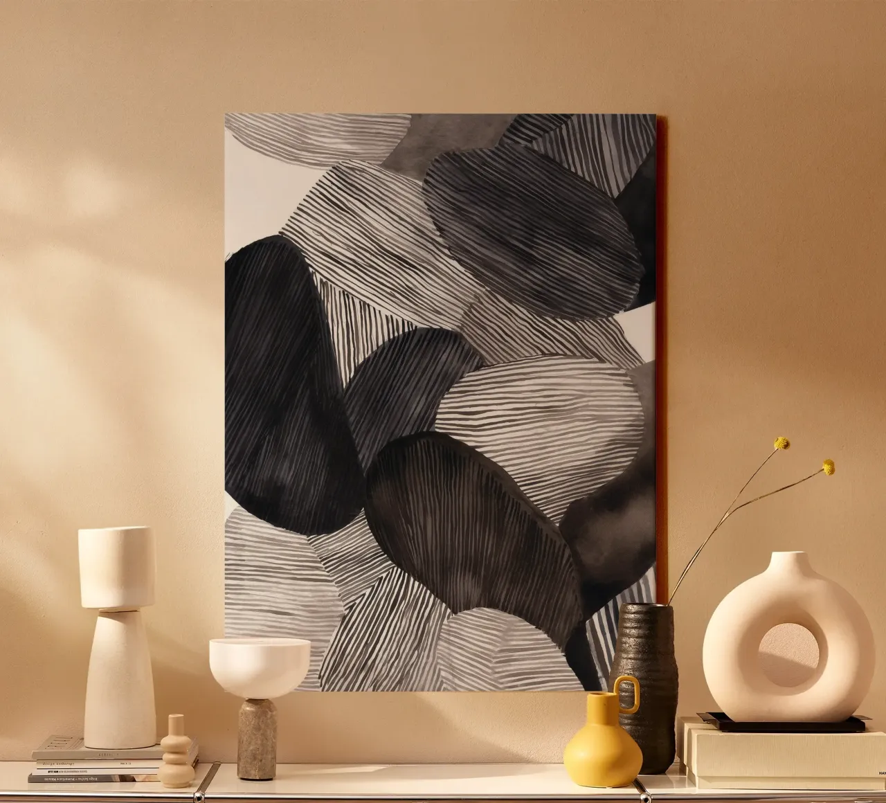 Echoed Forms 1 canvas with Floater frame by Seed & Signal