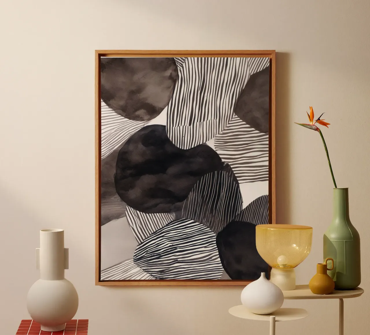 Echoed Forms 2 canvas with Floater frame by Seed & Signal