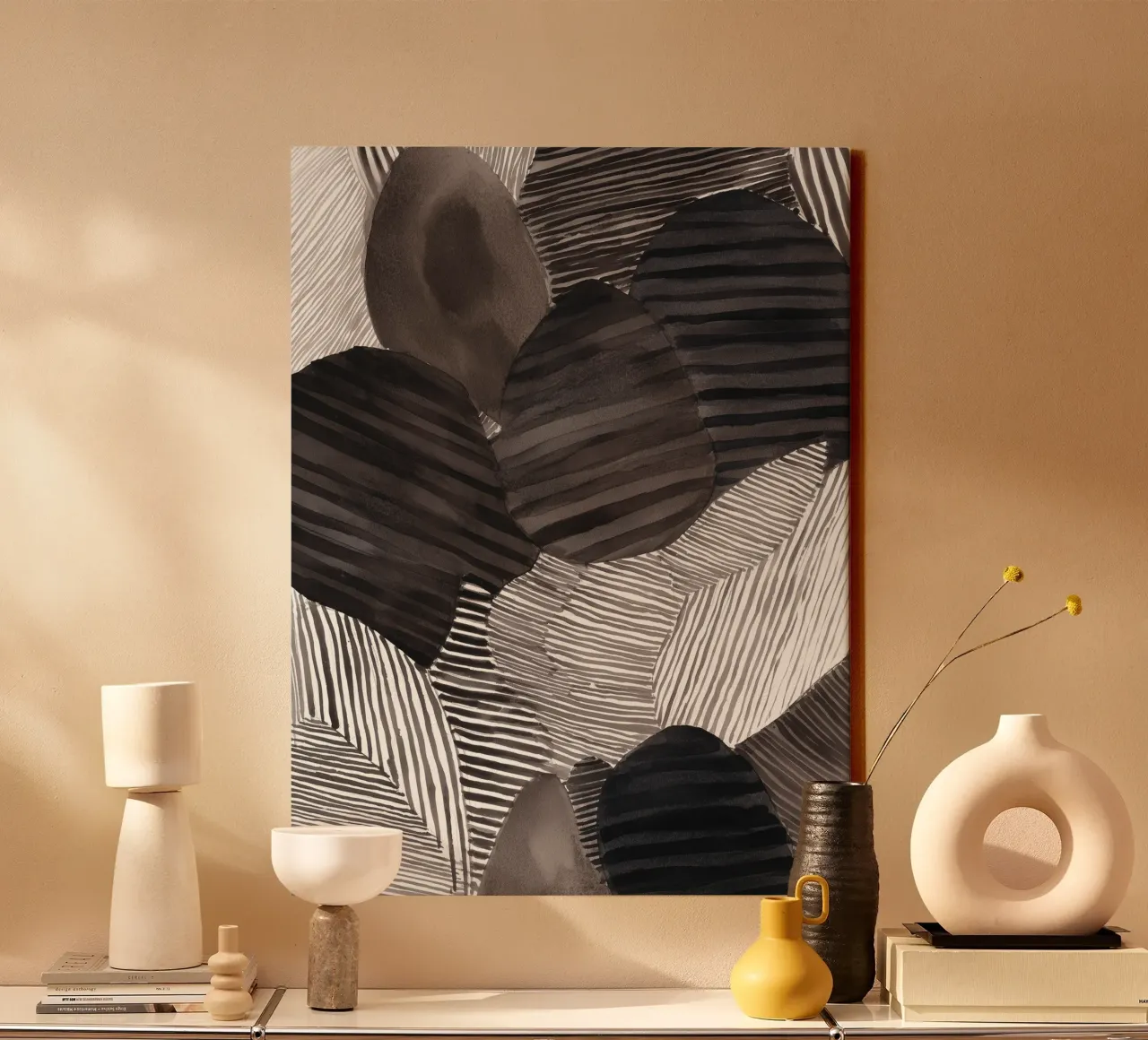 Echoed Forms 4 canvas with Floater frame by Seed & Signal