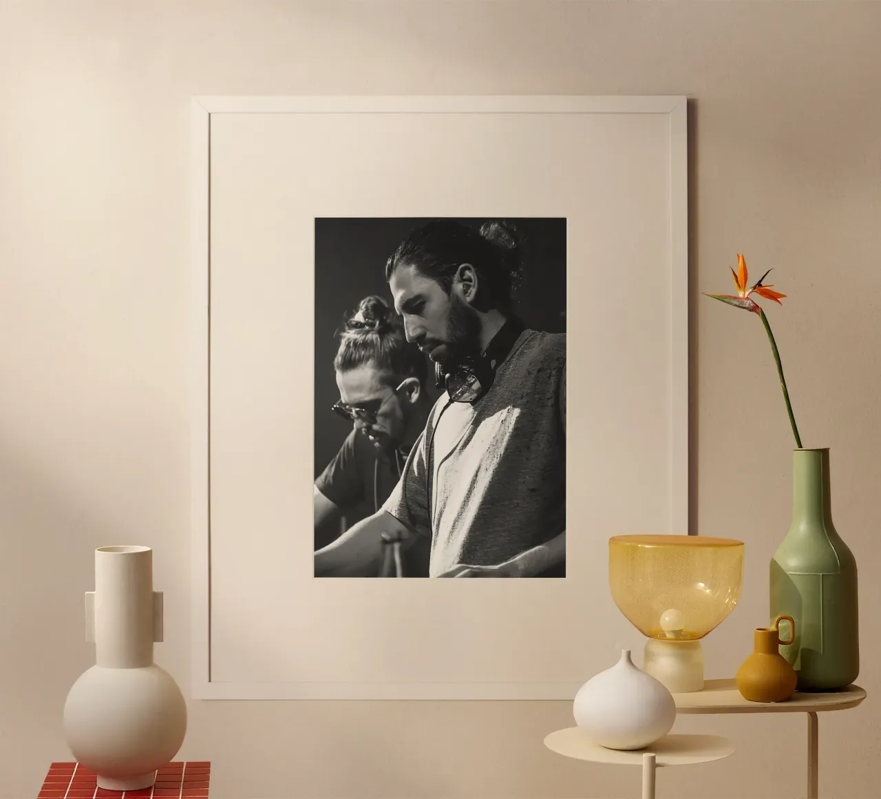 Dimitri Vegas & Like Mike poster con telaio in plastica da Low poly art