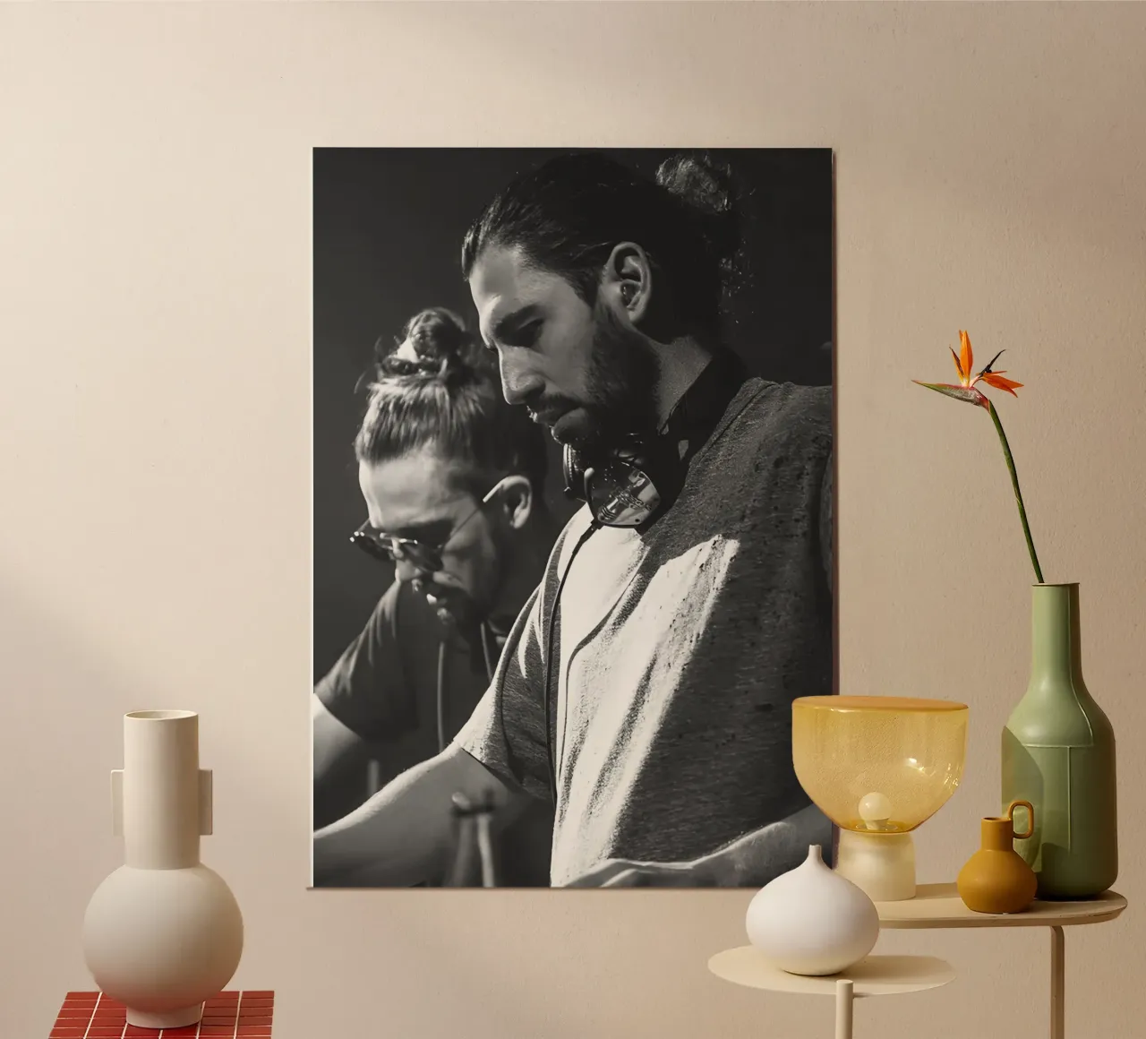 Dimitri Vegas & Like Mike poster con telaio in plastica da Low poly art