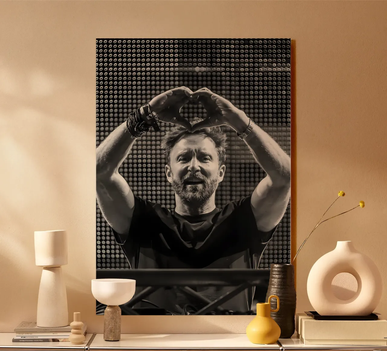 David Guetta, alluminio dibond da Low poly art
