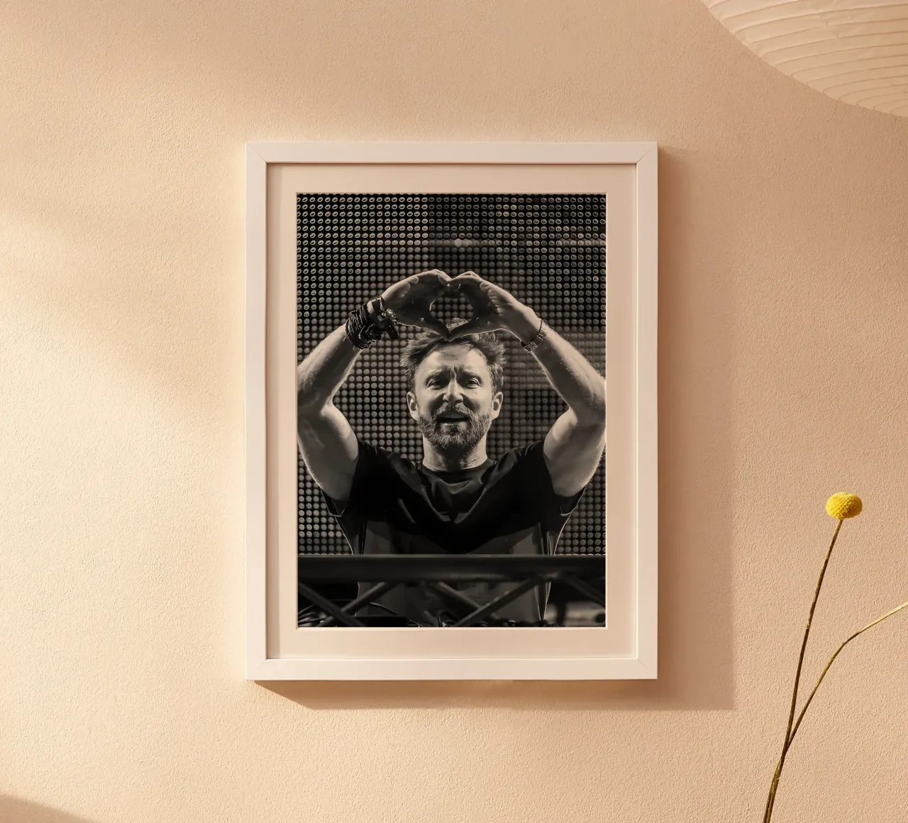 David Guetta, poster con telaio in plastica da Low poly art