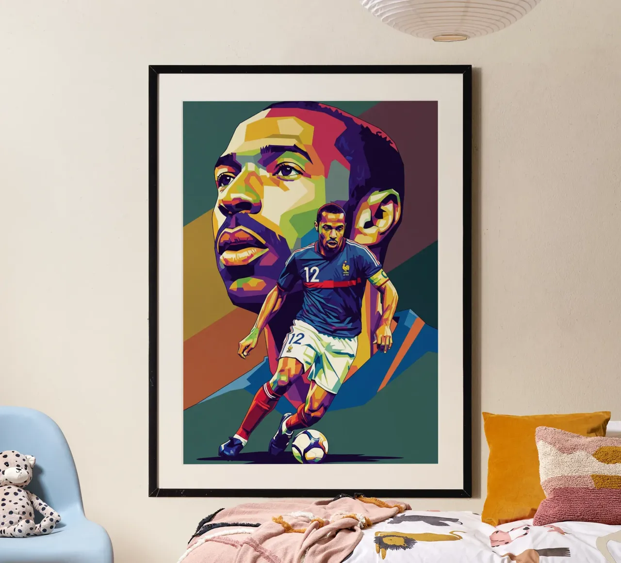 Ritratto pop art di Thierry Henry #2 poster da Hantamrata