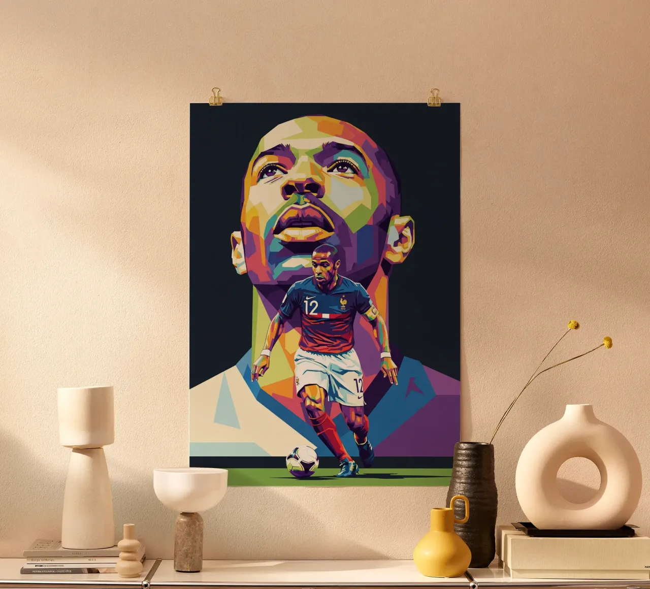 Ritratto pop art di Thierry Henry #3 poster da Hantamrata