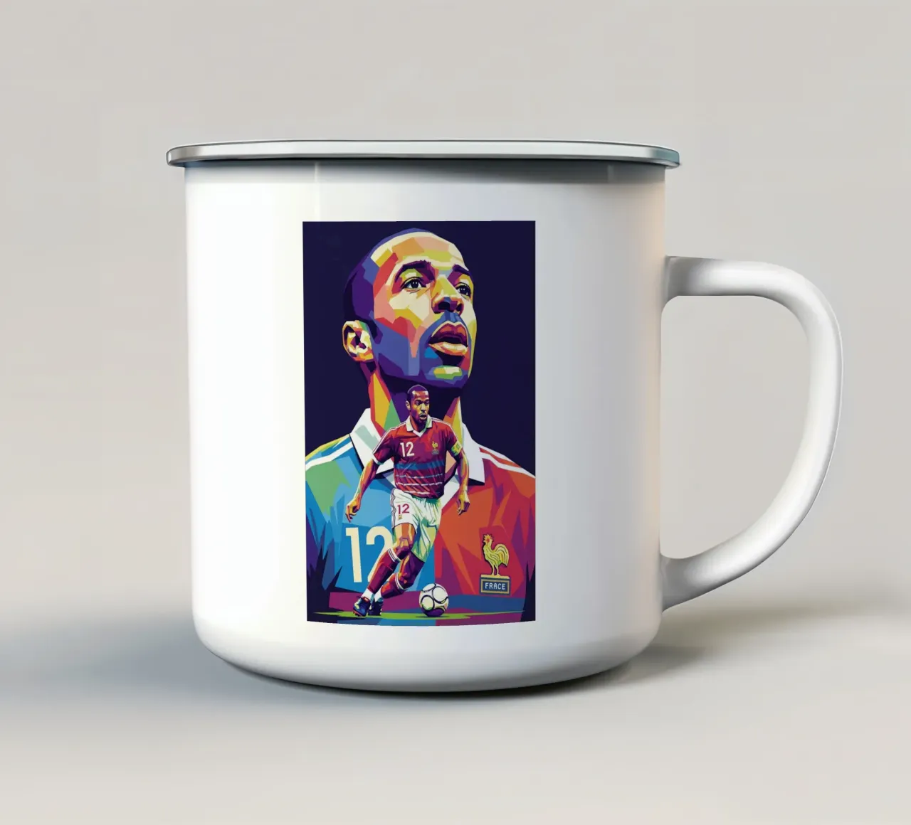 Ritratto pop art di Thierry Henry #4 tazza in smalto da Hantamrata
