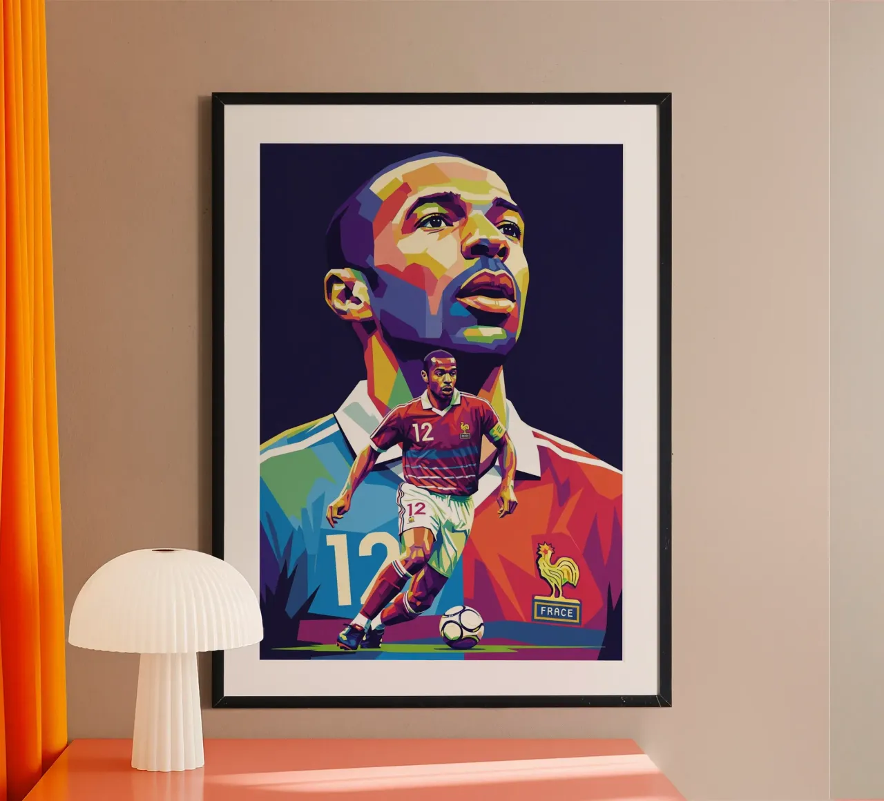 Ritratto pop art di Thierry Henry #4 poster da Hantamrata