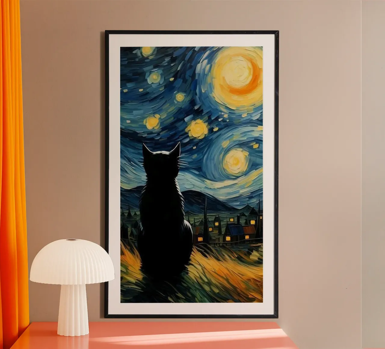 cat in nightlight poster da lily