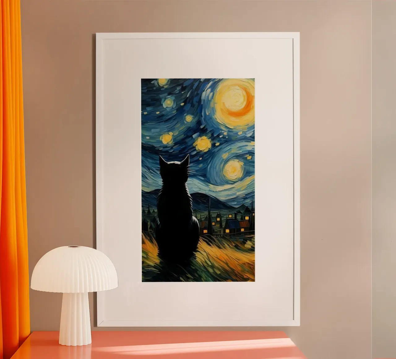 cat in nightlight poster da lily