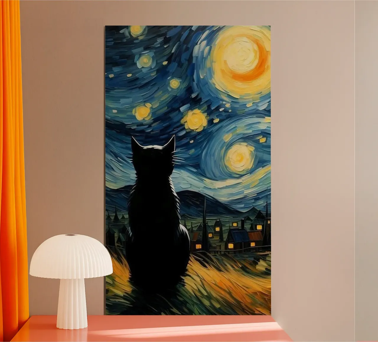 cat in nightlight poster da lily