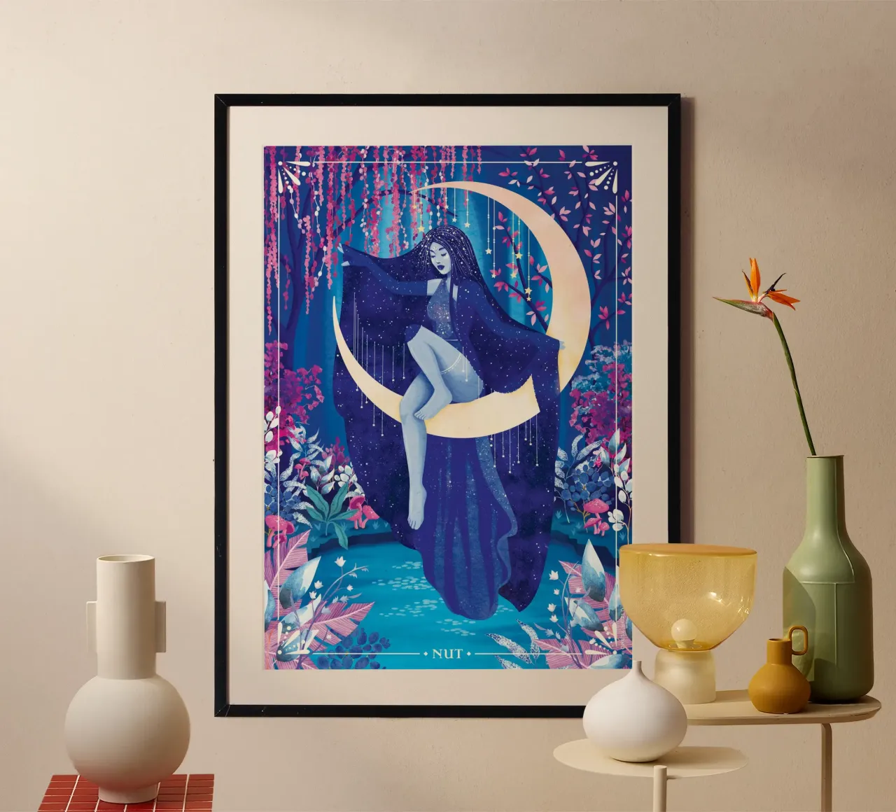 Nut Egyptian Moon Goddess carta hahnemühle da Nour Tohme