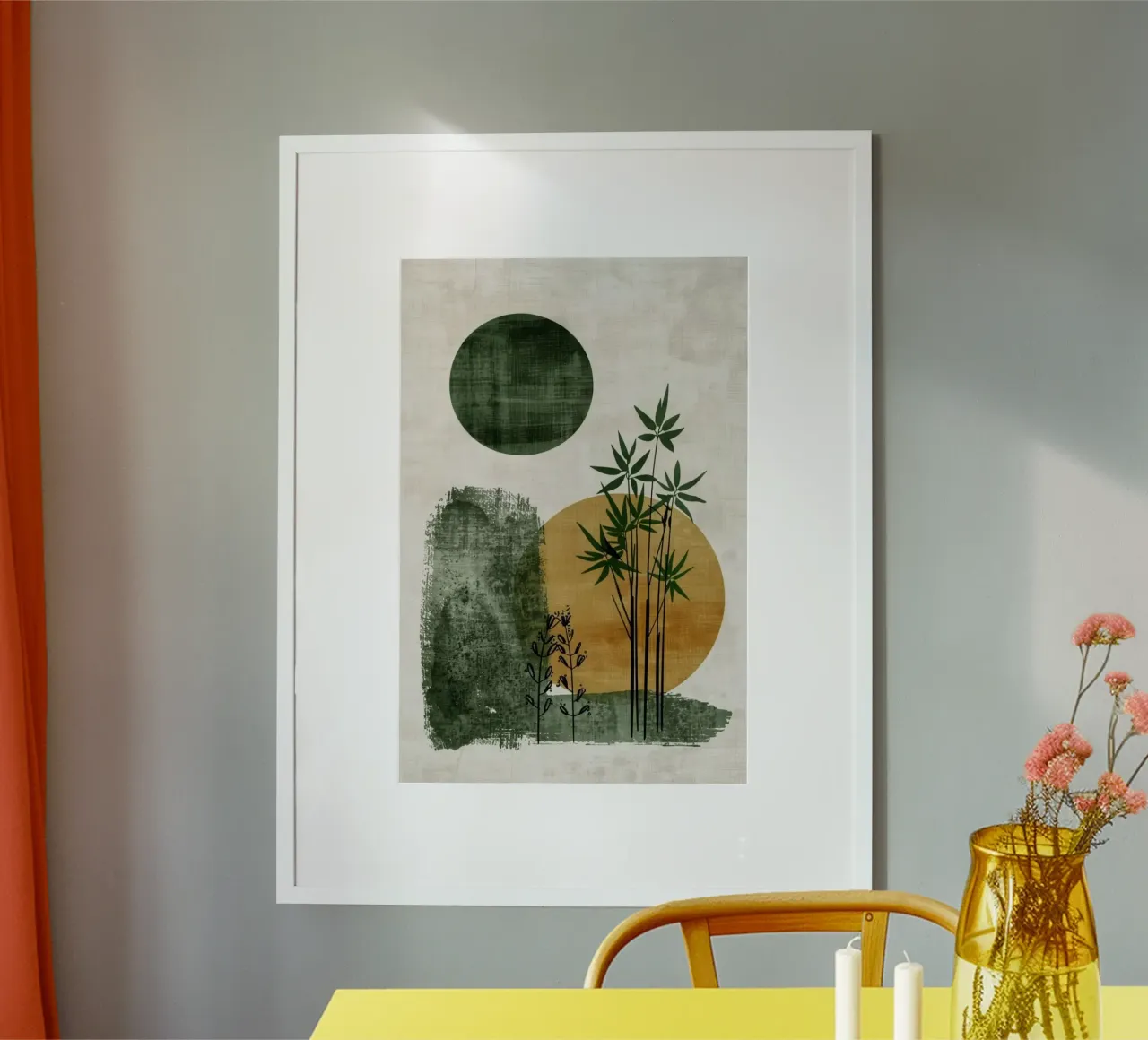 scape tree circle poster con telaio in alluminio da Good days