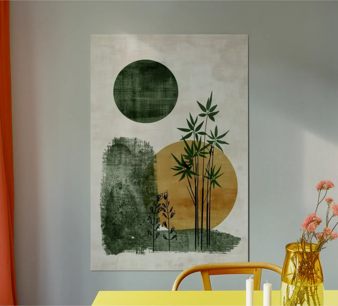 scape tree circle poster con telaio in alluminio da Good days