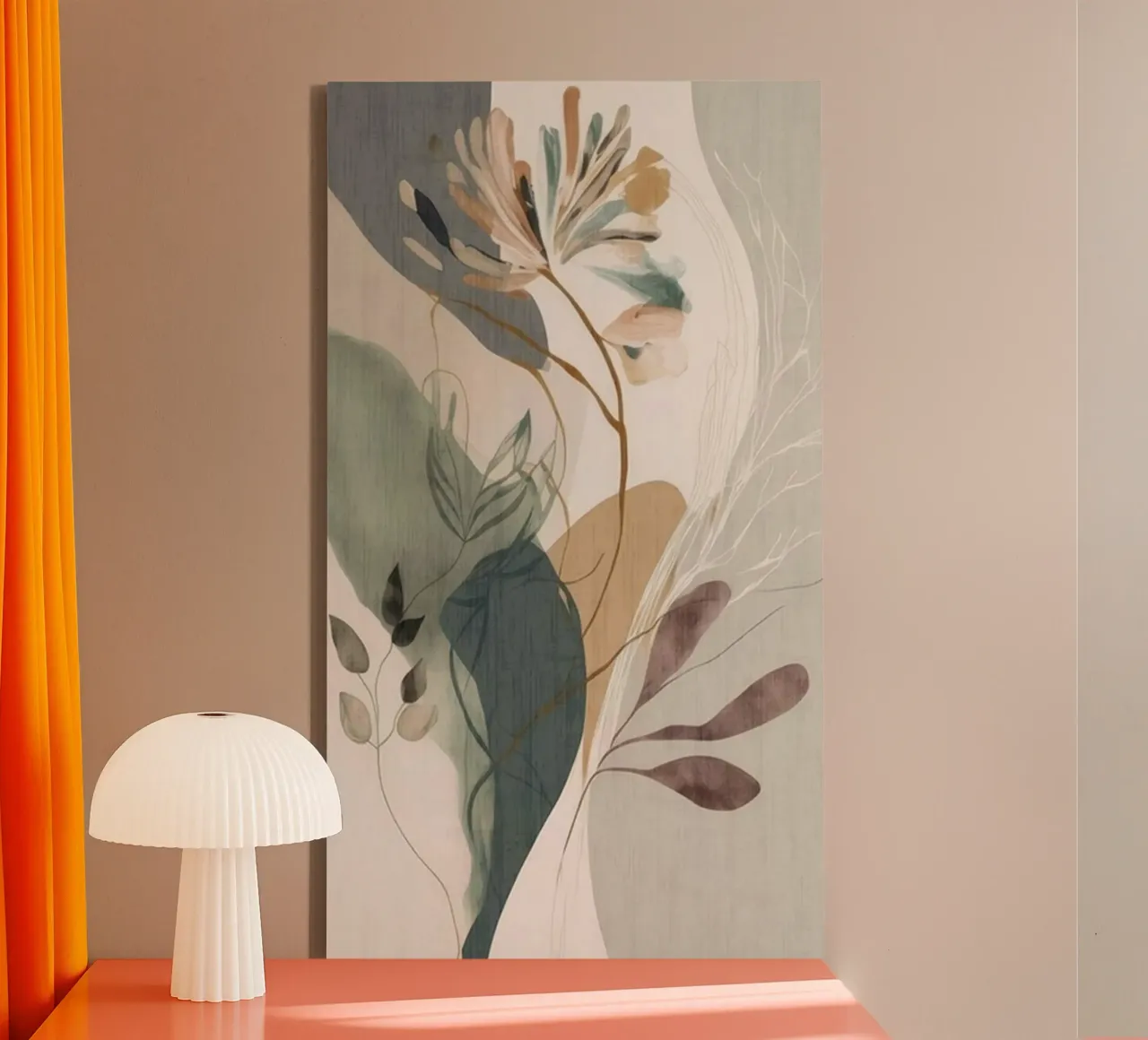 curve line branch shape Leinwand mit Schattenfugenrahmen von Good days