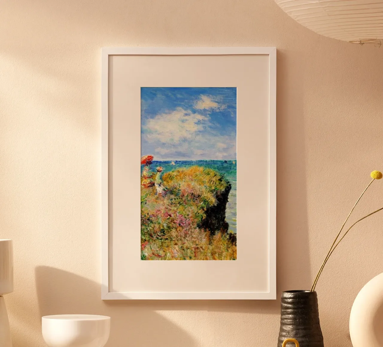 art hill in beach poster con telaio in legno da lily