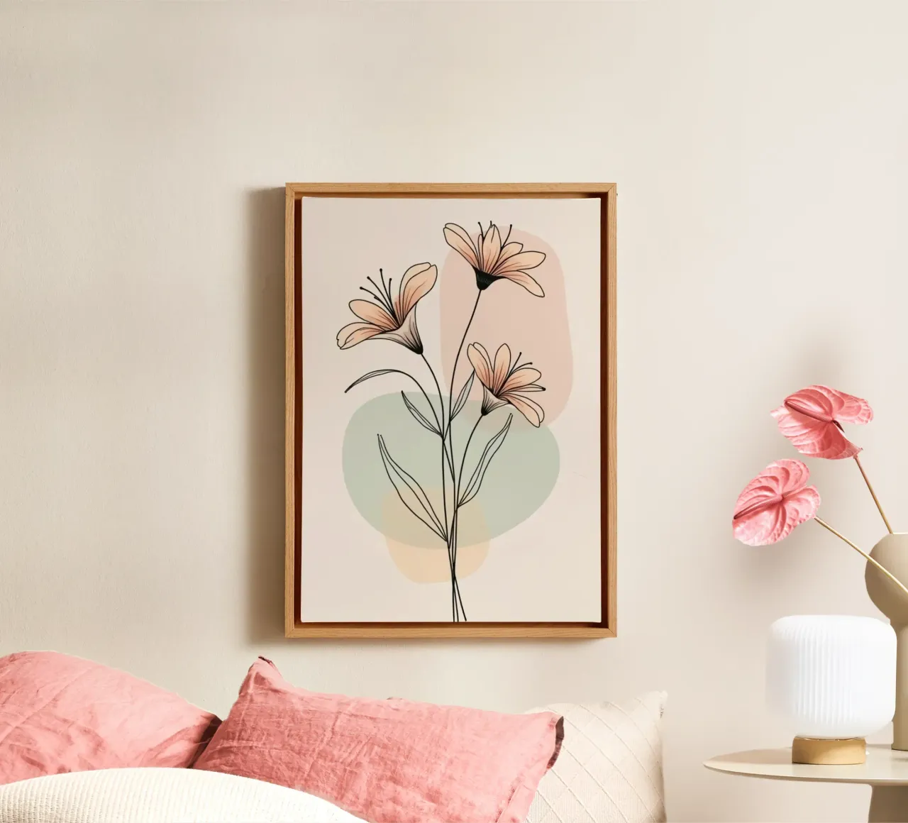 shape gram flower tela con Cornice a cassetta da Good days