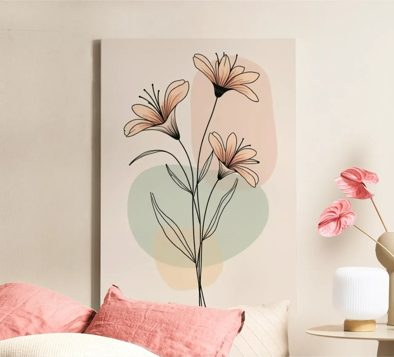 shape gram flower tela con Cornice a cassetta da Good days