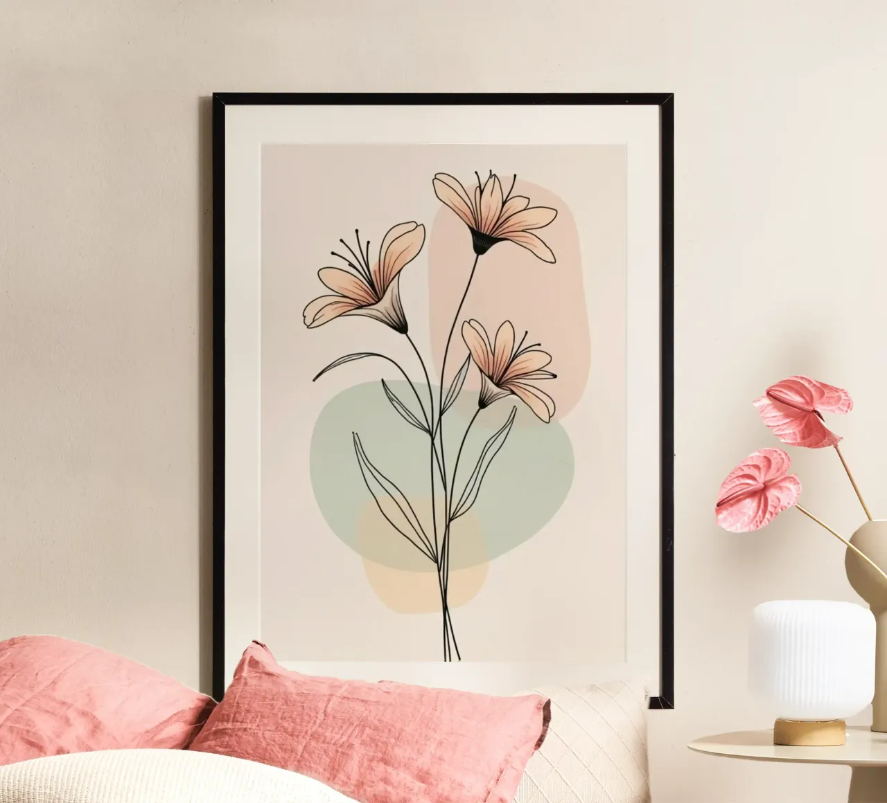 shape gram flower poster con telaio in legno da Good days