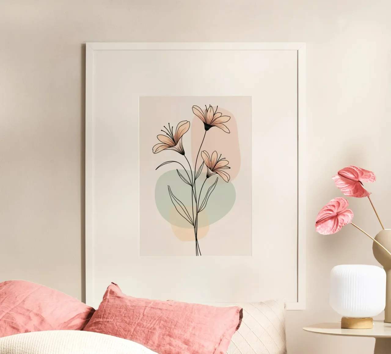 shape gram flower poster con telaio in legno da Good days