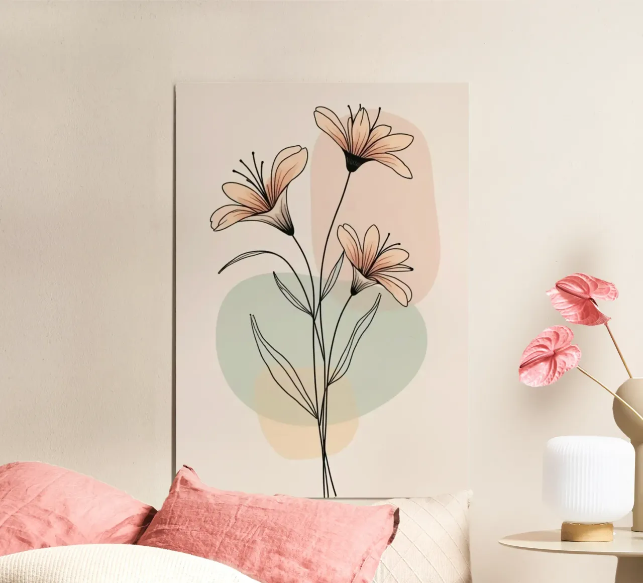 shape gram flower poster con telaio in legno da Good days
