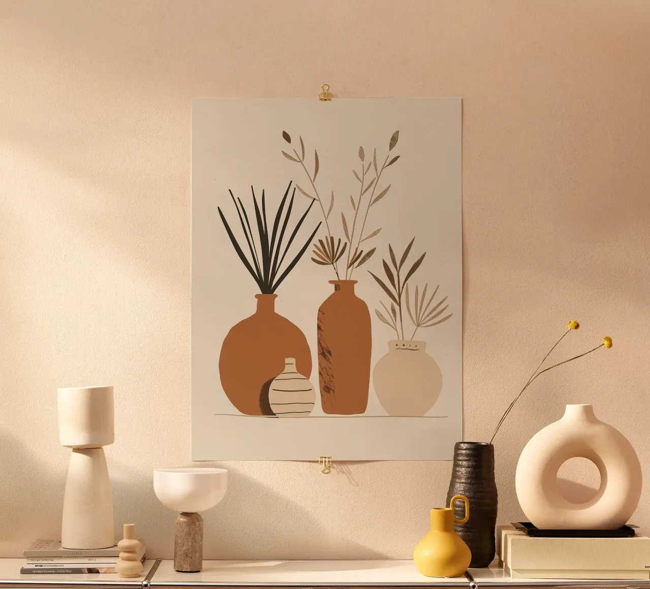 vase in brown tone poster da lily