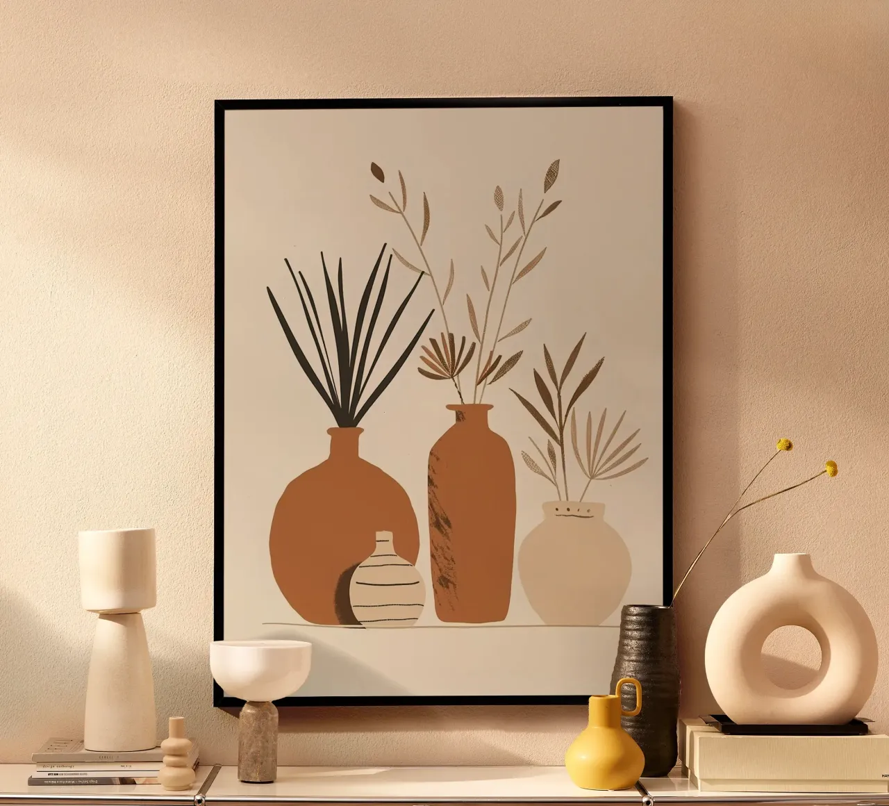 vase in brown tone poster da lily