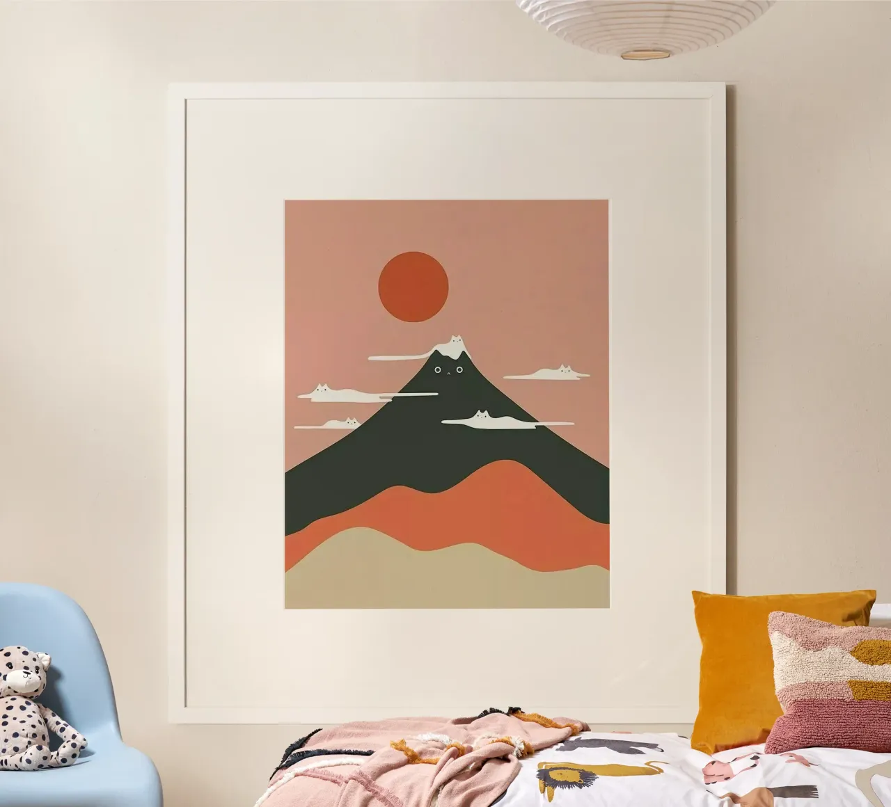 mountain with cat poster da lily
