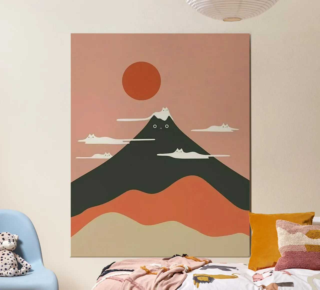mountain with cat poster da lily
