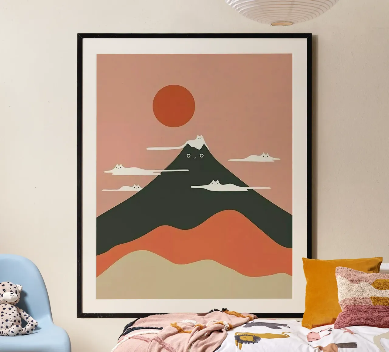 mountain with cat poster da lily