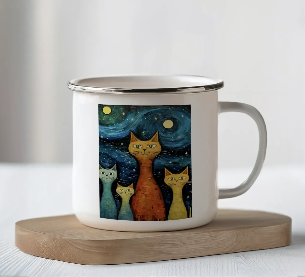 cat in art tazza in smalto da Good days