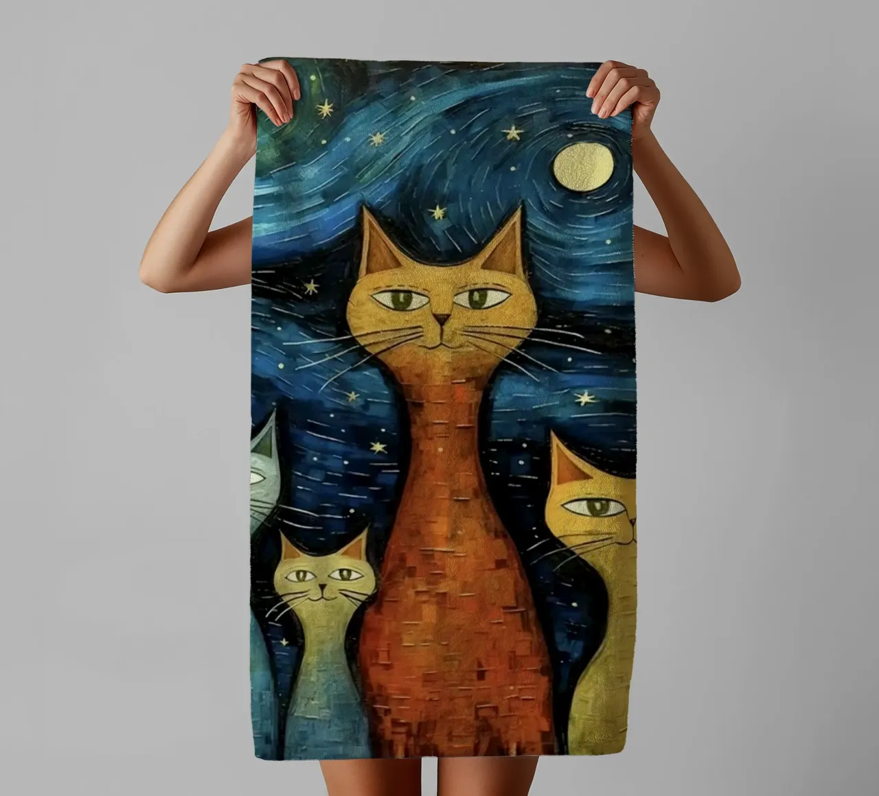cat in art asciugamano da bagno da Good days