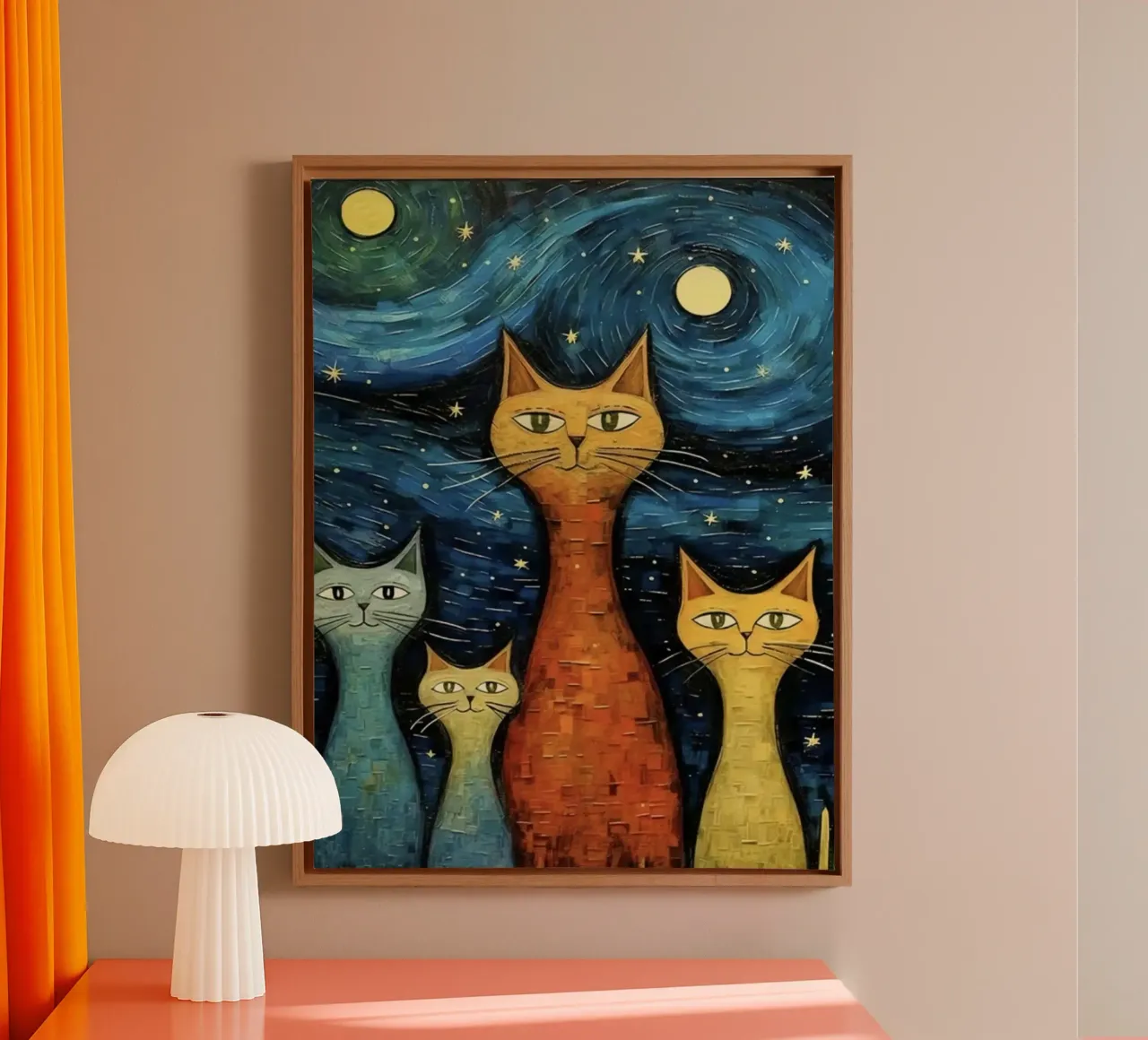 cat in art canvas with Floater frame by Good days