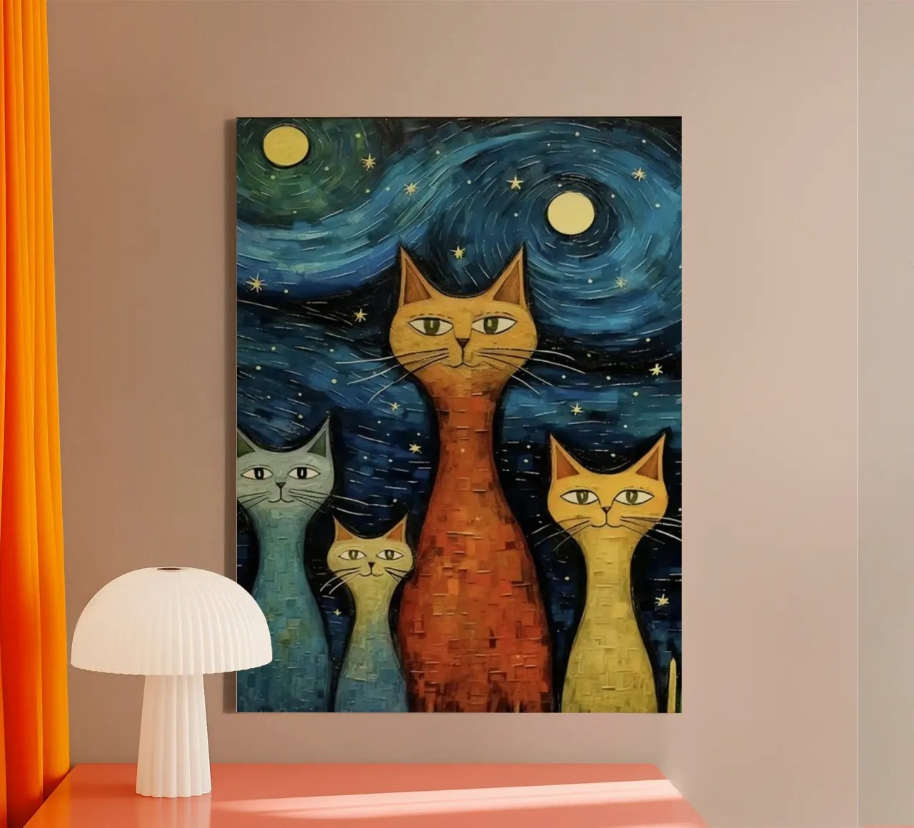 cat in art canvas with Floater frame by Good days