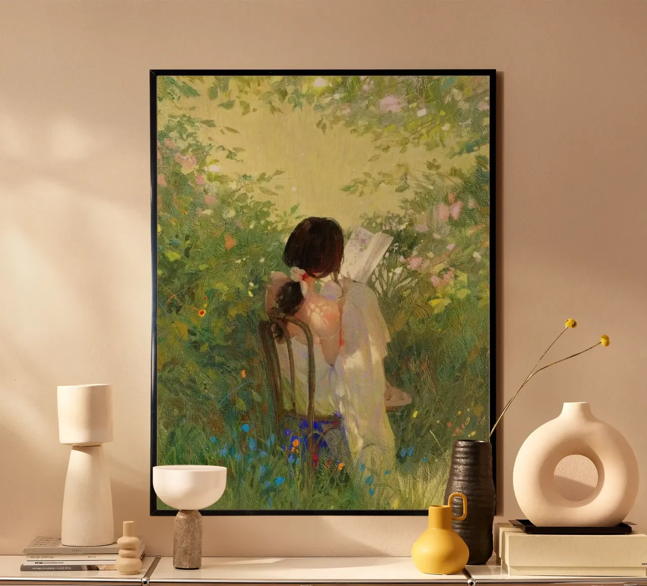 art girl with book poster da Good days