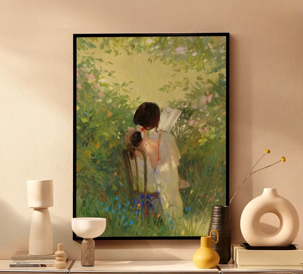 art girl with book poster da Good days