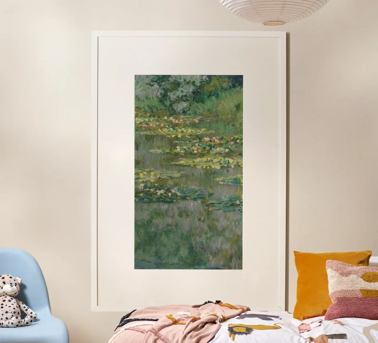 green grass on water poster con telaio in alluminio da lily