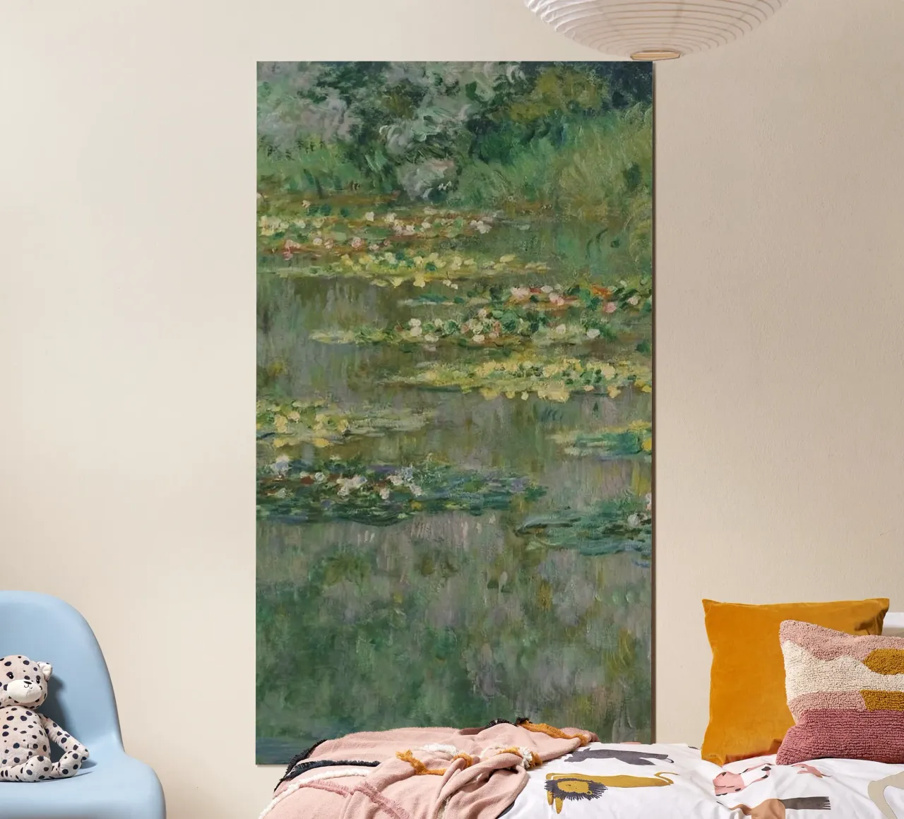 green grass on water poster con telaio in alluminio da lily